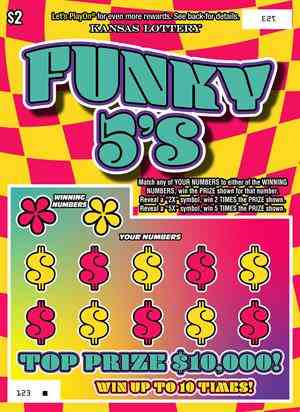 Funky 5`S scratchcard - game number #410 - front